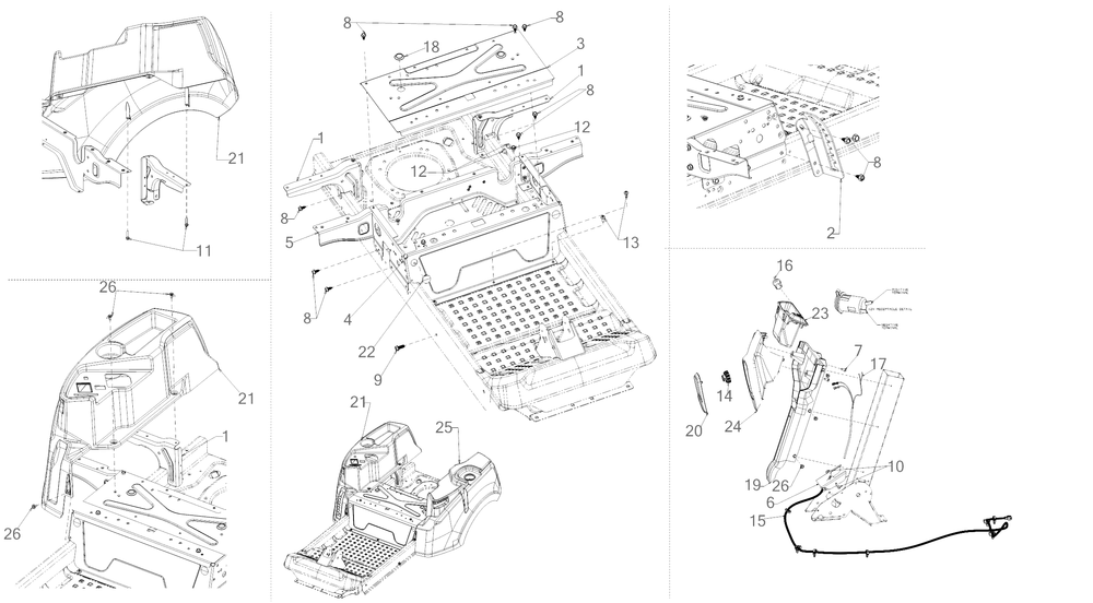 Platform Diagram and Parts List for RZT-SX42KH (17ARCBYS056)(2018) Cub Cadet Lawn Tractor